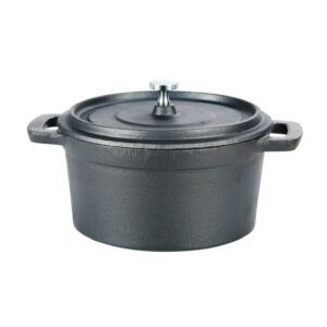 Oala cu capac mini din fontă  14 * 7 cm (tratat)